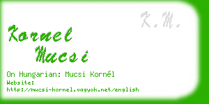 kornel mucsi business card