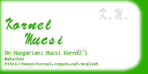 kornel mucsi business card